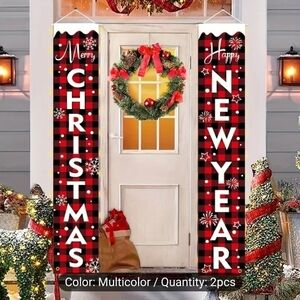 Christmas and New Years Door Banners